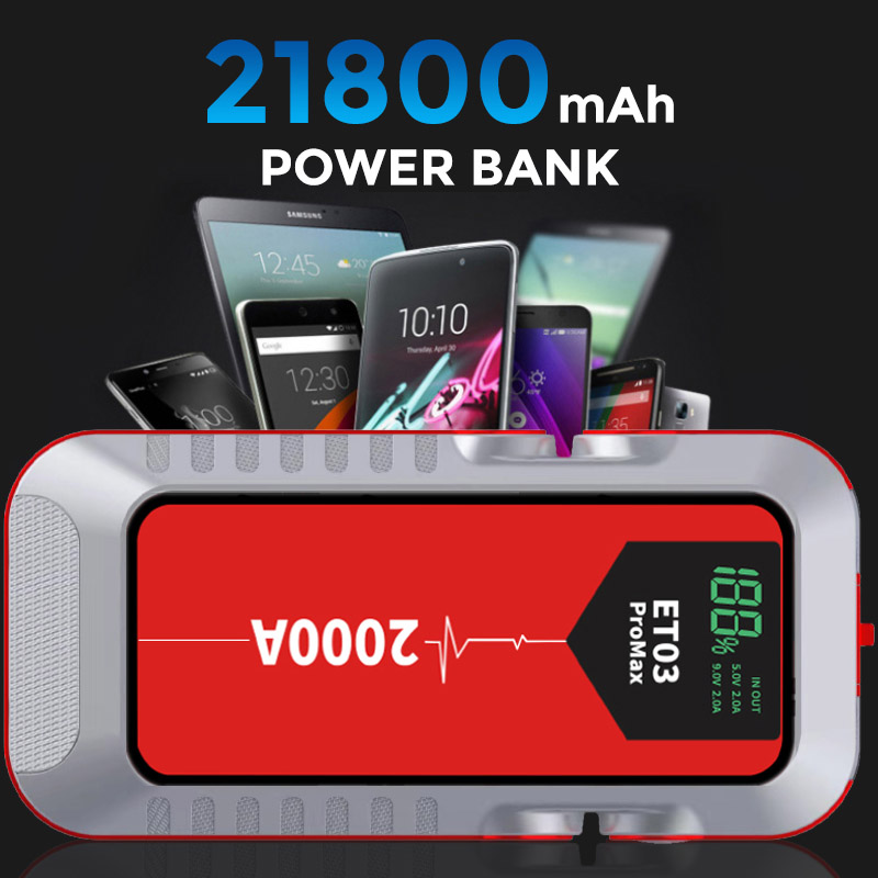 21800mah 12v wireless charging jump starter battery Car Battery Booster power high capacity portable Power Bank(图2)